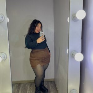 FALDA RECTA GAMUZA