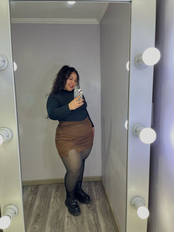 FALDA RECTA GAMUZA